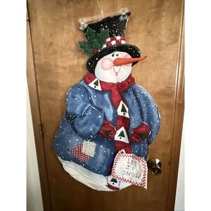 Finished Daisy Kingdom Snowman Padded Wall Hanging 39" X 23" Let It Snow Holiday